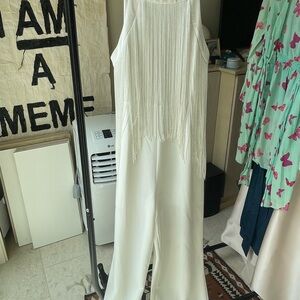 Elegant White Fringe Jumpsuit